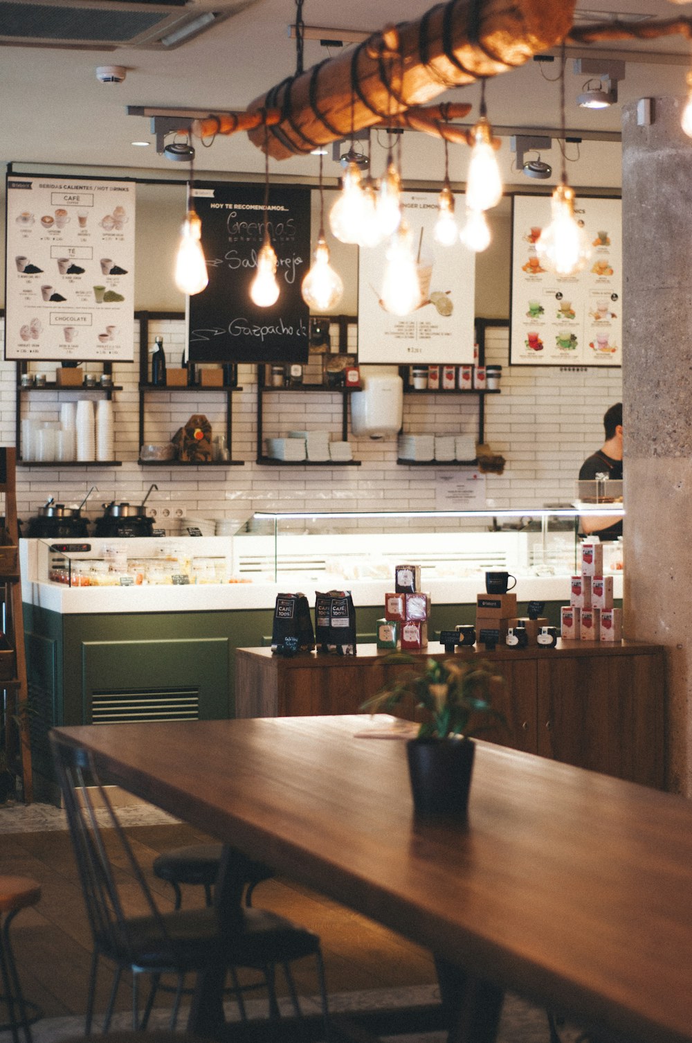 The counter of a neighborhood café