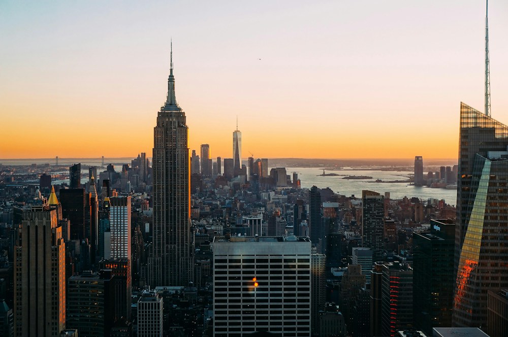 Manhattan skyline viewed from an observation deck